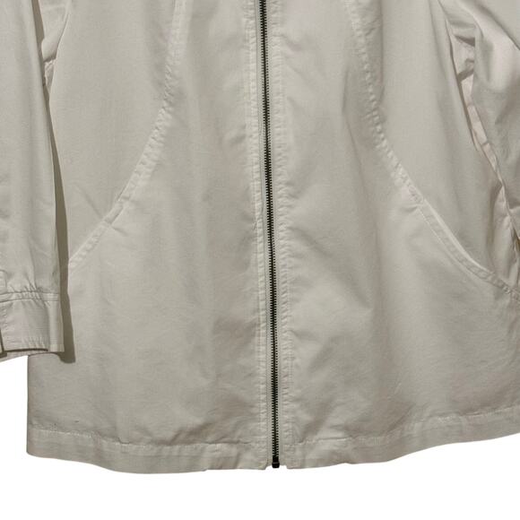 Coldwater Creek Size Medium White Lightweight Zip Up Jacket with Hood - Picture 4 of 7